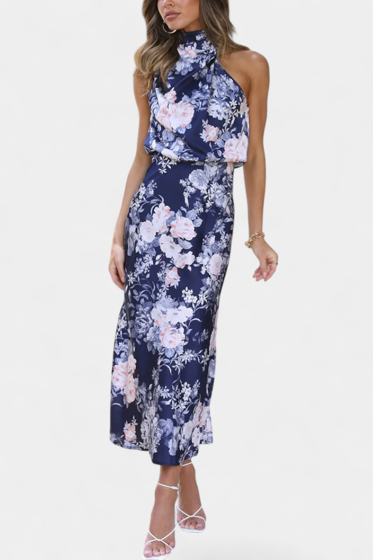Lisa | Maxi Floral Halter - Carlos Hernández Madrid