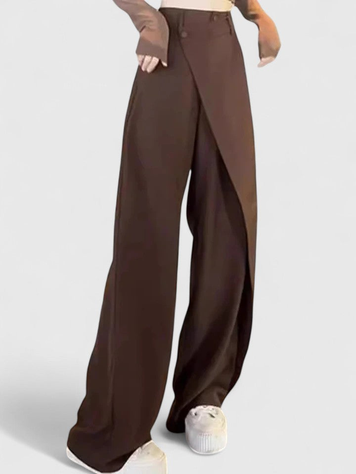 Pantalones elegantes Chrissie de Isabel y Miguel Madrid, pantalones a medida de color gris, con corte impecable y diseño sofisticado.
