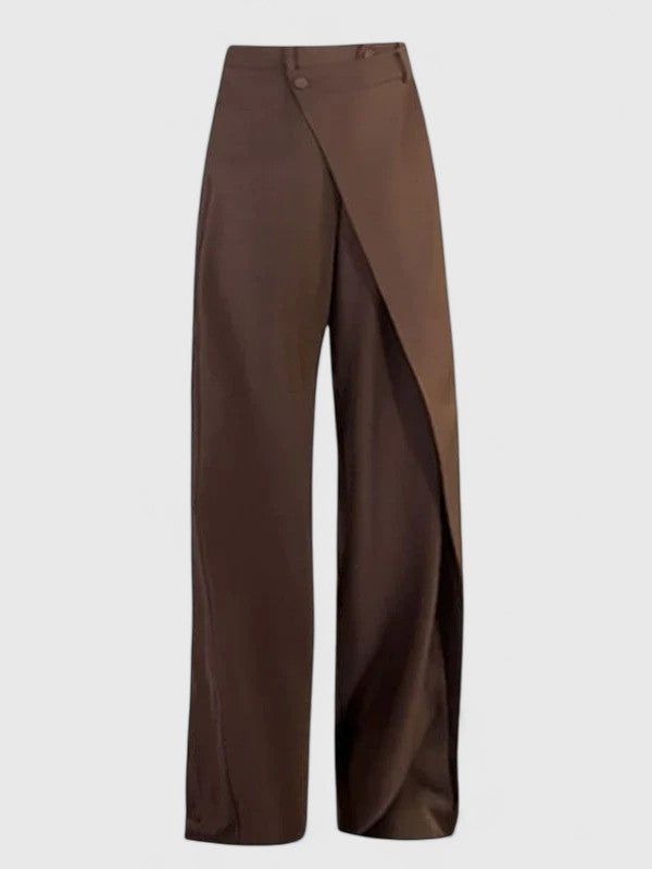 Pantalones elegantes y ajustados Chrissie de Isabel y Miguel Madrid, diseño sofisticado y corte moderno en color neutro