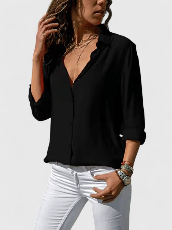 Elegant Aveline blouse by Isabel y Miguel Madrid, stylish and sophisticated women's top with a refined design.