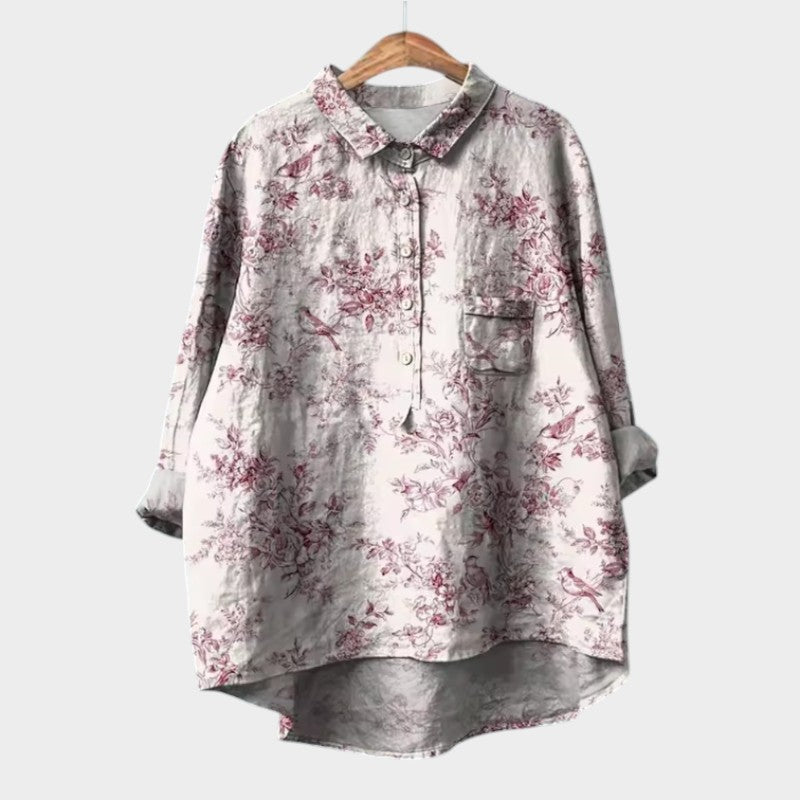 Light blue Sia™ women's blouse by Isabel y Miguel Madrid, featuring a soft fabric and stylish fit, displayed on a mannequin.