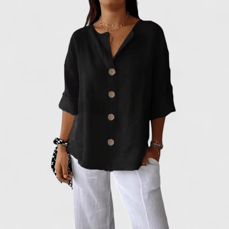 Elegant Isabel y Miguel Madrid Cathlyn blouse in stylish fabric, featuring a sophisticated design and tailored fit.