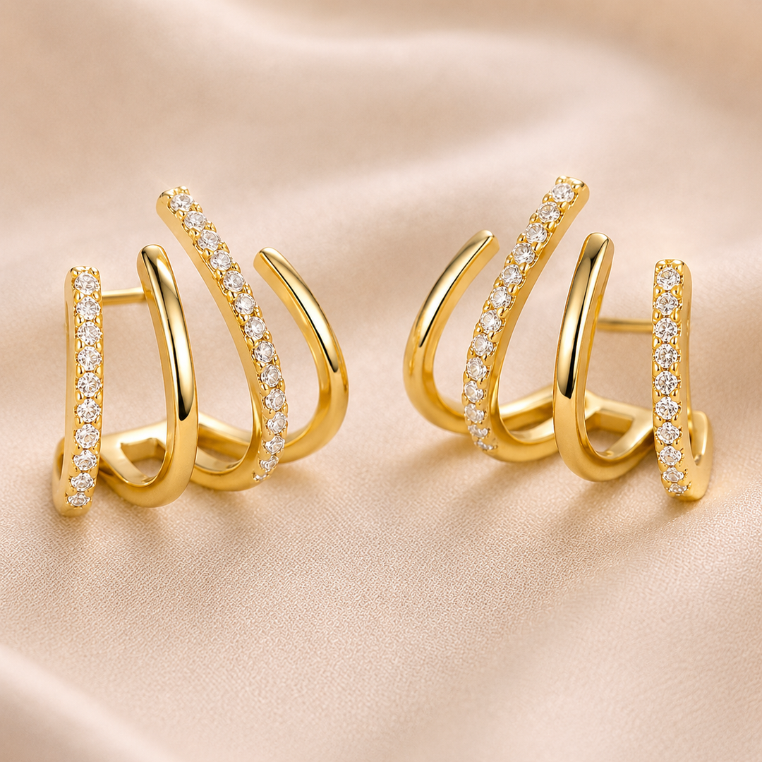 ✨ Pendientes de oro con circonitas Elegantes y atemporales