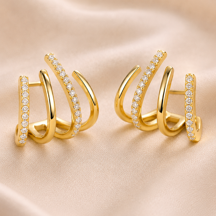 ✨ Pendientes de oro con circonitas Elegantes y atemporales