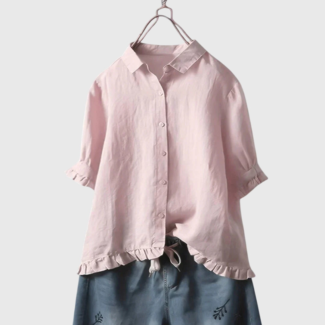 Pamela™ chic and sophisticated shirt by Isabel y Miguel Madrid, featuring elegant fabric and tailored fit.