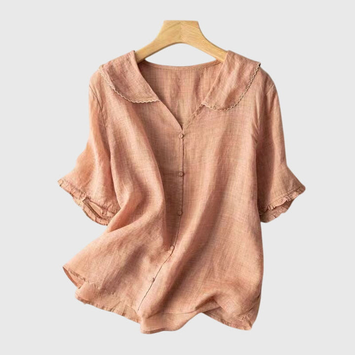 Elegant Adele™ blouse by Isabel y Miguel Madrid, featuring stylish fabric and sophisticated design for a refined look.