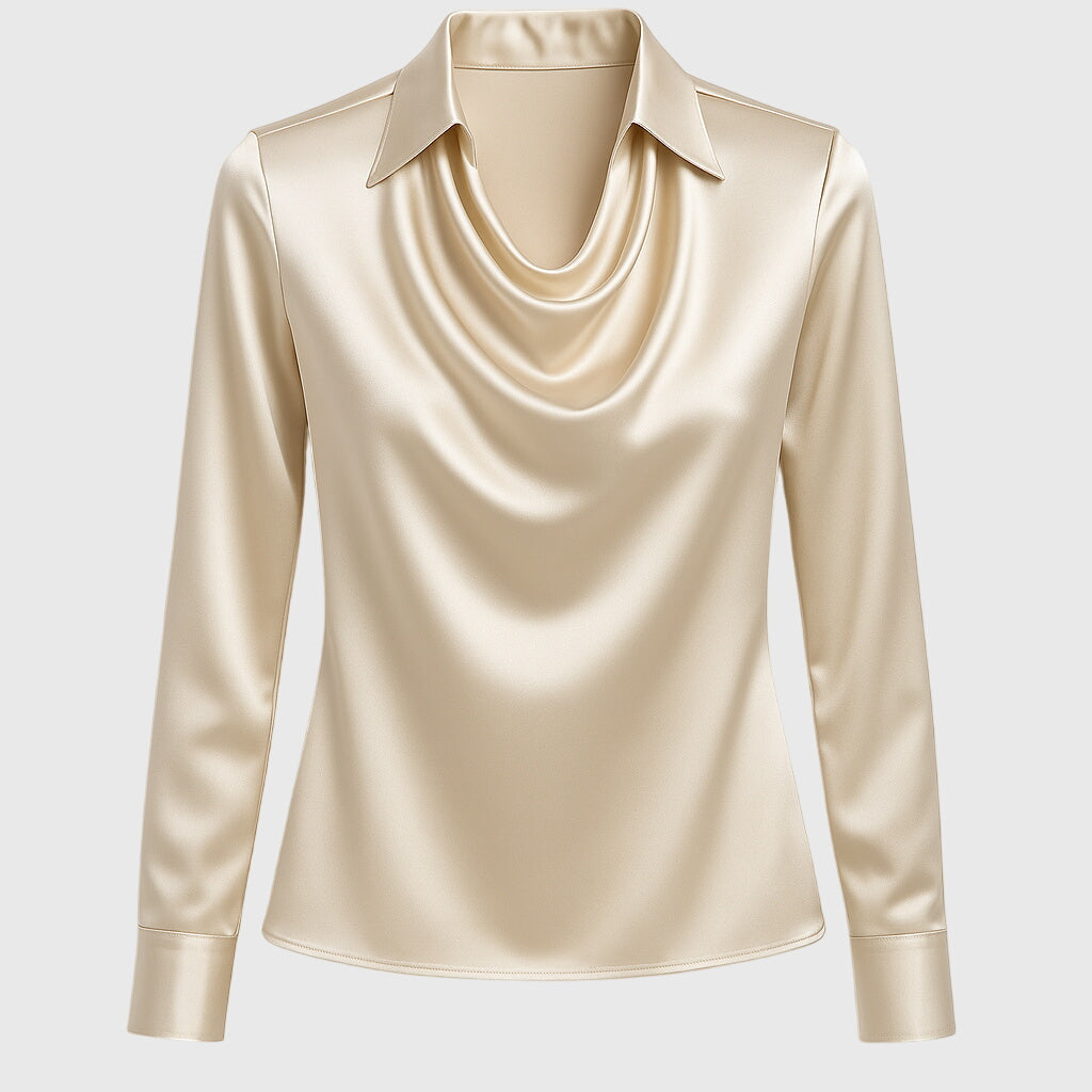 Elegant Brooklyn™ blouse by Isabel y Miguel Madrid, featuring a stylish design and comfortable fit, displayed on a hanger.