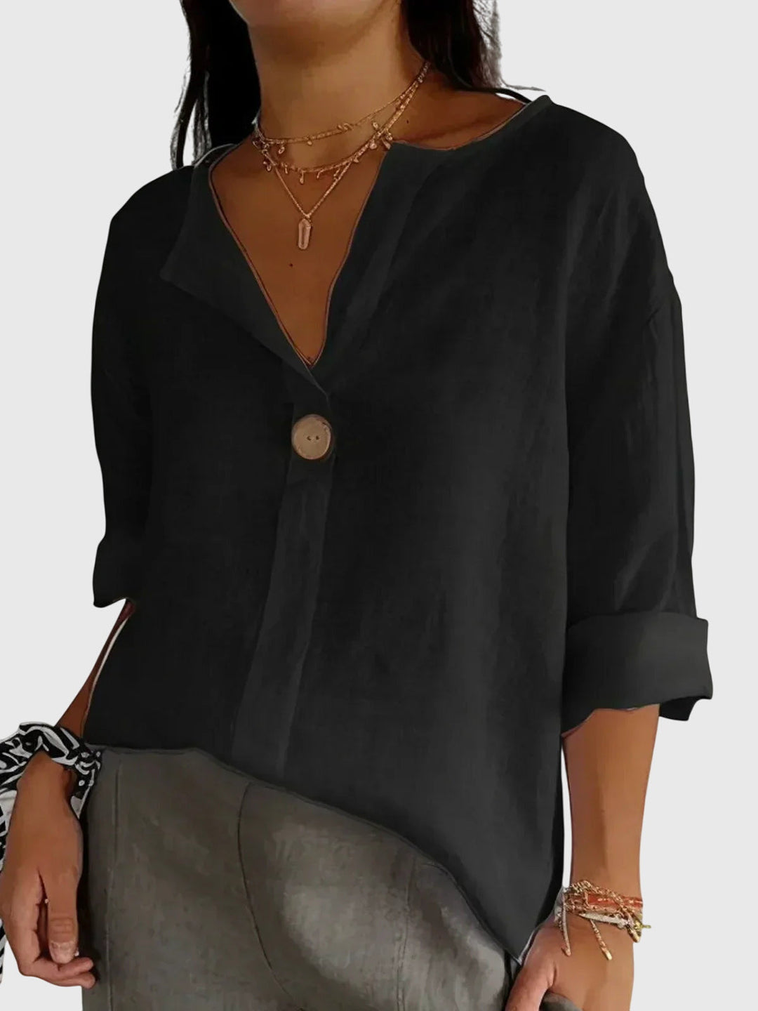 Elegant Gemma™ blouse by Isabel y Miguel Madrid, featuring comfortable, stylish design in soft fabric.