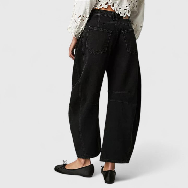 Pantalones amplios y cómodos de lluvia Isabel y Miguel Madrid, tela ligera y diseño relajado para clima lluvioso.