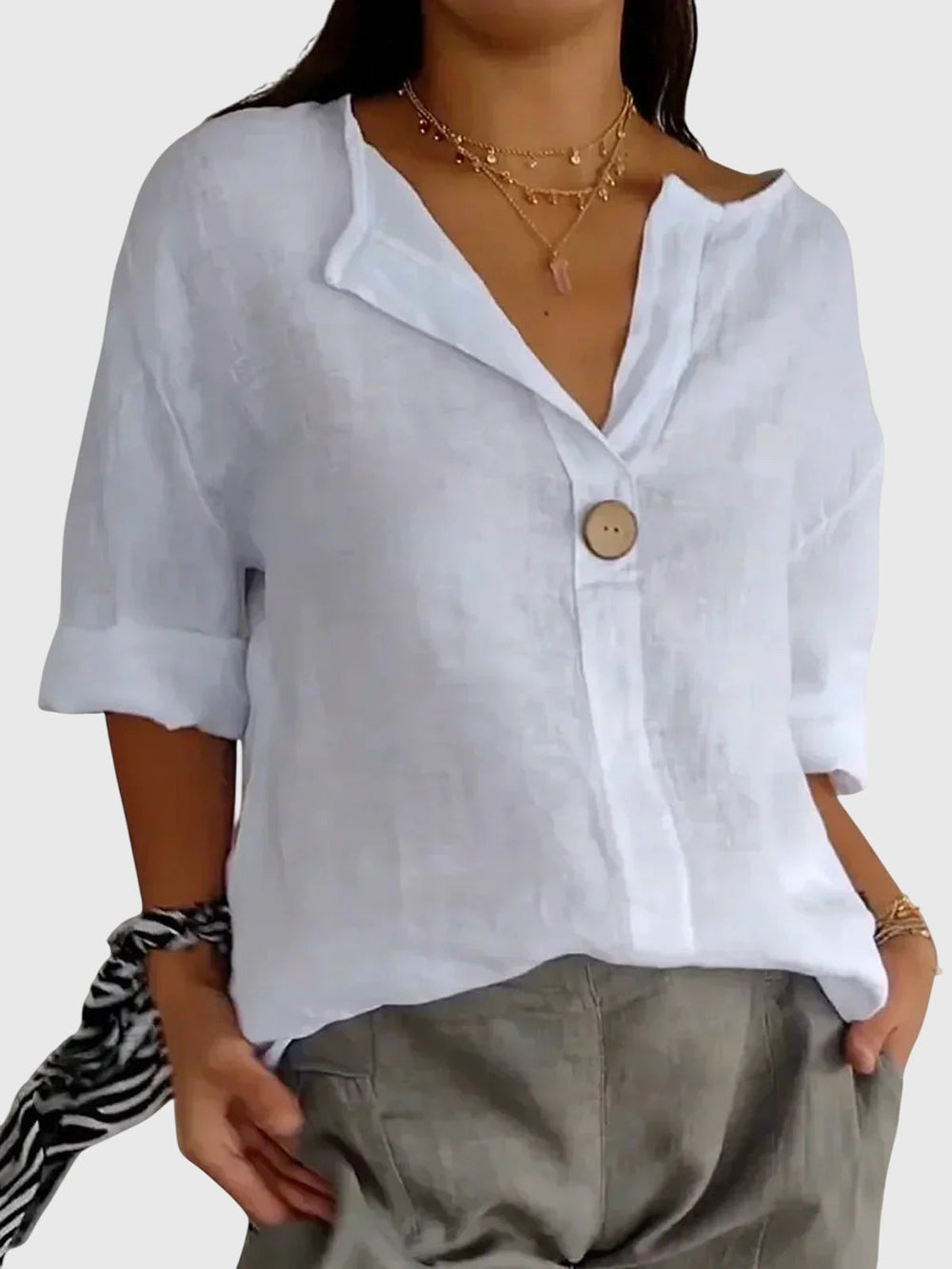 Elegant Gemma™ blouse by Isabel y Miguel Madrid, featuring a comfortable fit and stylish design in soft fabric.