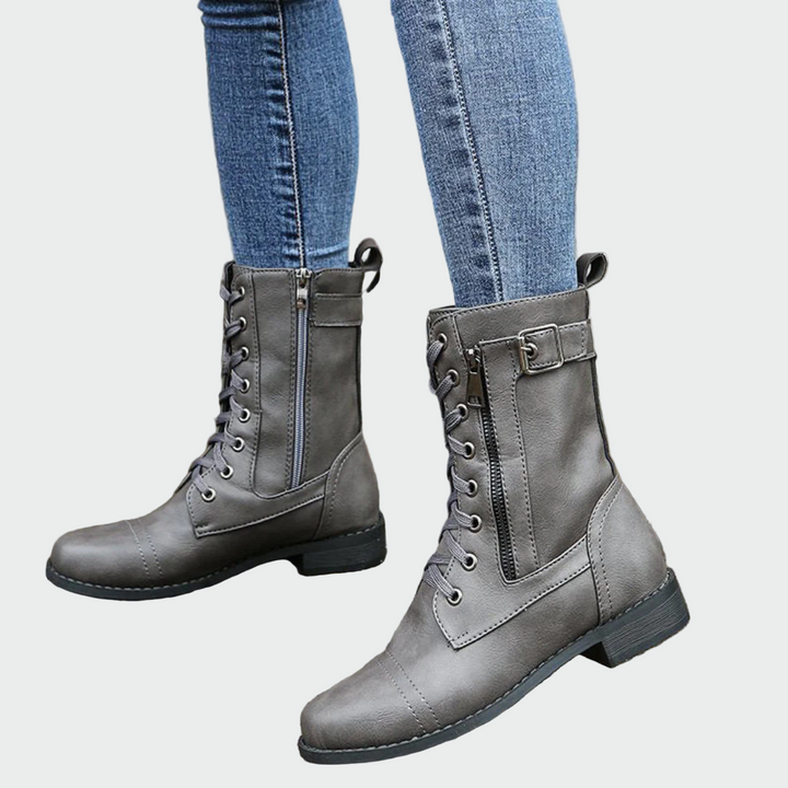 Patricia | Botas Militares de Cuero Ortopédicas para Mujer - Carlos Hernández Madrid