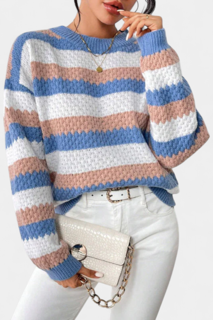 Kristen Jersey Oversized de Cuello Redondo a Rayas - Carlos Hernández Madrid