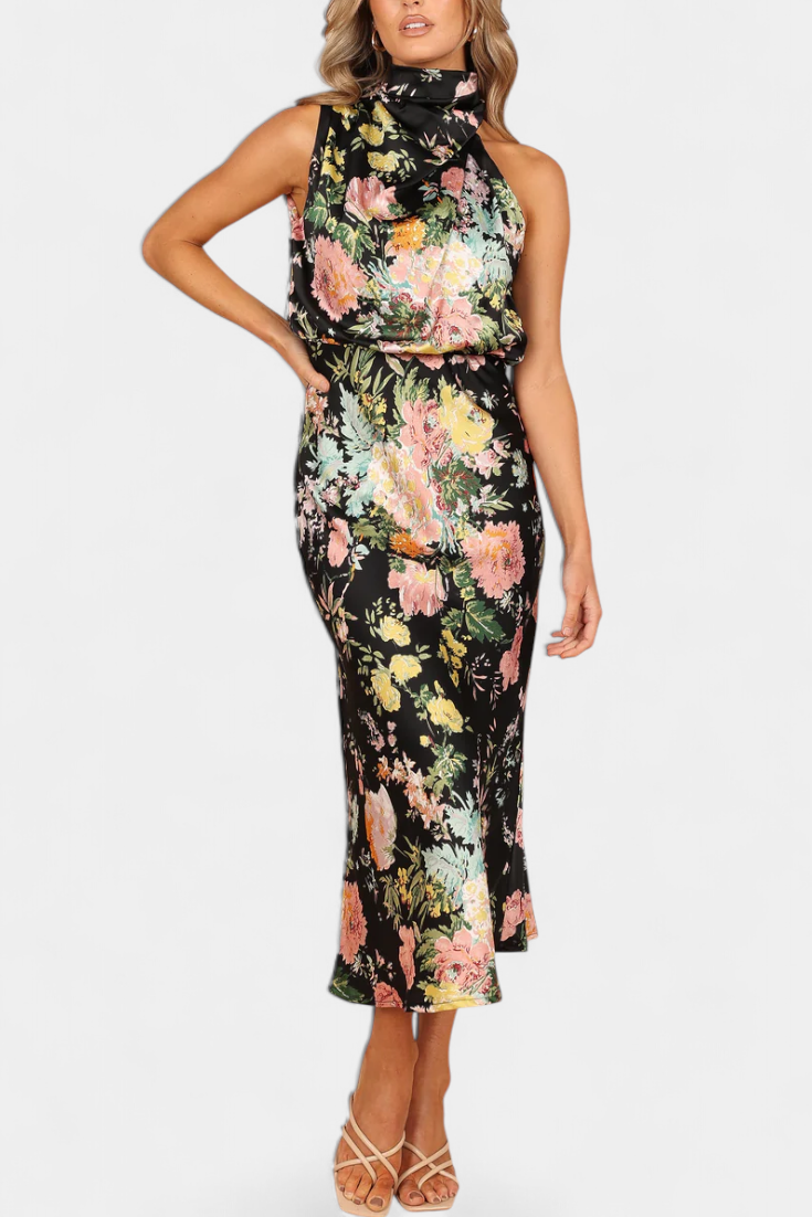 Lisa | Maxi Floral Halter - Carlos Hernández Madrid