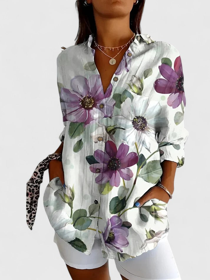 Dianne™ Isabel y Miguel Madrid elegant chic women's blouse in soft fabric, featuring a stylish neckline and tailored fit.